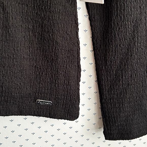 Calvin Klein Womens Cut Out Blouse S Black NWT Shirt Top Minimalist Career Work - Picture 8 of 11